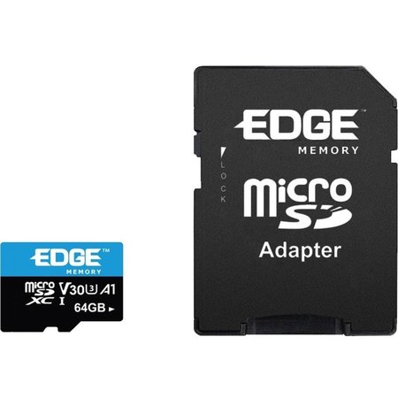 EDGE MEMORY 64Gb Microsdxc Vsc (V30 U3) Memory Card w/ Adapter PE256692